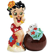 Betty Boop Hawaiian Betty and Pudgy Salt & Pepper Shakers